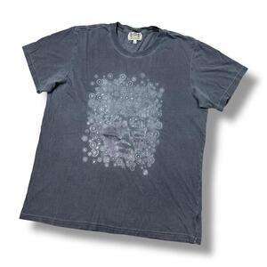 Vintage Juicy Couture Graphic Face Tee Washed Black T-Shirt Size Large Rare Y2K